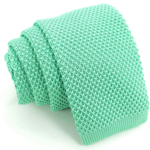 Gravata Slim Crochê Tricô Verde Menta