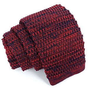 Gravata Slim Crochê Tricô Vermelha Marsala