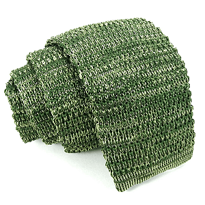 Gravata Slim Crochê Tricô Verde Trabalhada