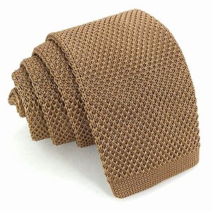Gravata Slim Crochê Tricô Bronze