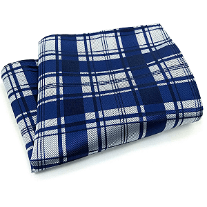 Lenço de Bolso Masculino Social Azul Xadrez