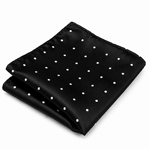 Lenço de Bolso Masculino Social Preto Trabalhado