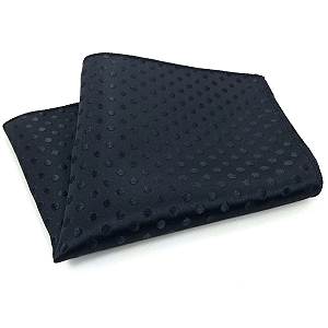 Lenço de Bolso Masculino Social Preto Trabalhado