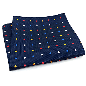 Lenço de Bolso Masculino Poá Azul