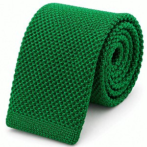 Gravata Slim Crochê Tricô Verde