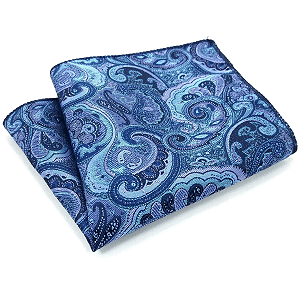 Lenço de Bolso Masculino Social Azul Lilás Premium