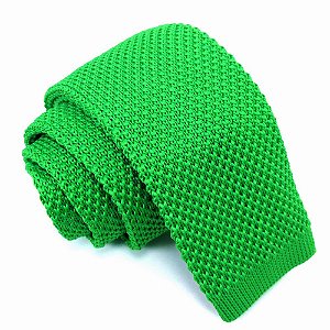 Gravata Crochê Tricô Slim Verde