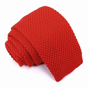 Gravata Crochê Slim Vermelha