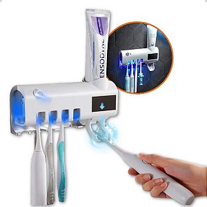 Porta Escova Dentes Esterilizador Ultravioleta Dispenser Led