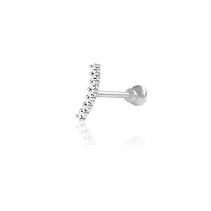 Piercing Cruster Zircônia Branca Prata 925