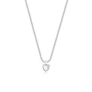 Colar de Prata 925 Ponto de Luz Coração- Cristal
