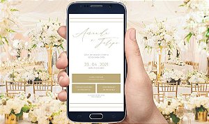 Convite De Casamento Clássico Digital / Virtual Interativo