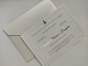 Convite de Casamento Com Metalizado