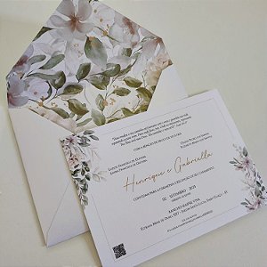 Convite Casamento Forrado Envelope