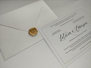 Convite De Casamento Moderno com Lacre de cera