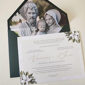 Convite Casamento Envelope Forrado Sagrada Família