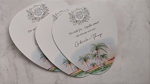 Ventarola Personalizada Praia Praiana Aquarela