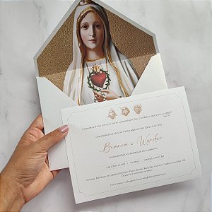 Convite Casamento Forrado Nossa Senhora de Fátima