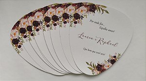 Ventarola Personalizada floral Marsala