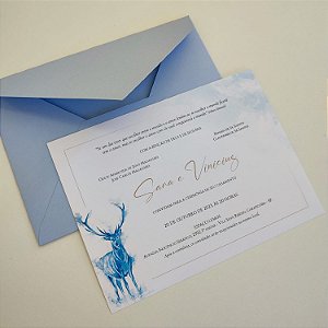 Convite Casamento com Envelope Azul Serenity Harry Potter