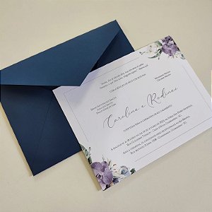 Convite Casamento Forrado Orquídea Lilás