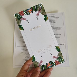 Menu / Cardápio Personalizado Folhagem
