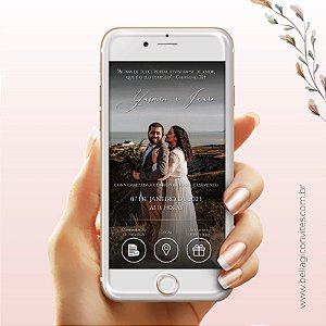 Convite De Casamento Digital  / Virtual  Interativo Imagem com foto