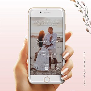 Convite De Casamento Digital  / Virtual  Interativo Imagem com foto