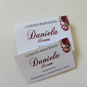 Convite Individual Personalizado 15 anos debutante Marsala