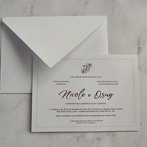Convite Casamento Envelope e Metalizado Dourado