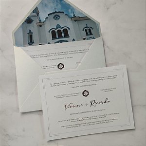 Convite Casamento Envelope Forrado c/ Metalizado