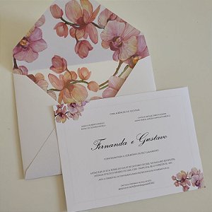 Convite Casamento Forrado Orquídea