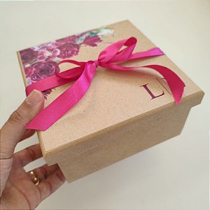 Caixa Convite mdf Grande Padrinhos Fucsia Magenta