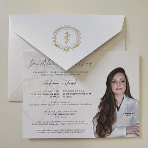 Convite de Formatura c/ com Brasão no Envelope
