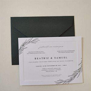 Convite Casamento Envelope c/  Borda Relevo