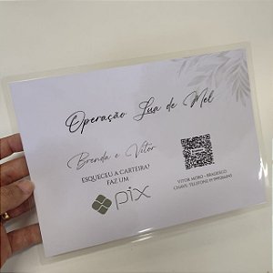 Placa PIX para Casamento Hora da Gravata Sapato Noiva Operação lua de mel
