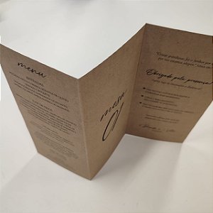 Menu Personalizado Casamento Sanfona Kraft