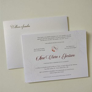Convite de Casamento com Caligrafia no verso
