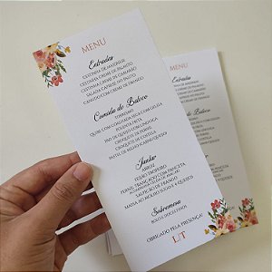 Menu / Cardápio Personalizado Para Casamentos Lâmina Terracota