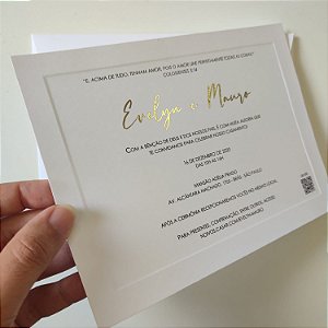Convite Casamento s/ Envelope com Borda almofadada / alto relevo