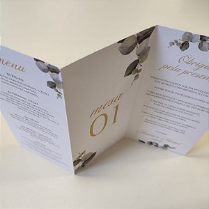 Menu Personalizado Casamento Sanfona