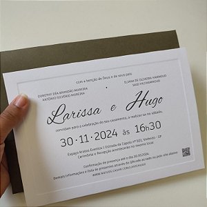 Convite Casamento Janela Aba Reta Borda Relevo Capa Vegetal