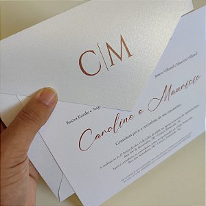 Convite de Casamento c/ Iniciais no envelope Terracota