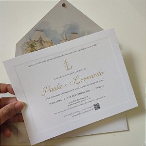 Convite Casamento Forrado Inicias Borda Rele Fechamento Imã
