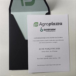 Convite Corporativo Vertical Verde Escuro Forrados Agropiazza
