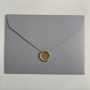 Convite Corporativo Up Time Art Gallery Forrado Cinza Lacre de Cera Alecrim Dourado