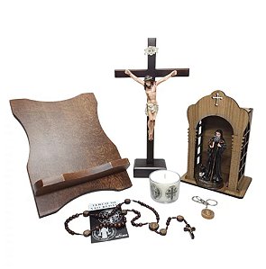 Kit Oratório Altar Doméstico São Bento 7 PEÇAS