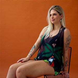 Saída de Praia - Conjunto Bata e Shorts