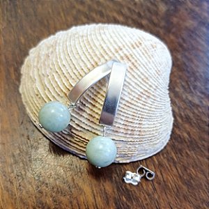 Brinco Harmonia - PRATA 950 com Amazonita