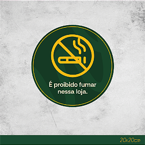 Adesivo Porta Proibida Fumar 20x20cm